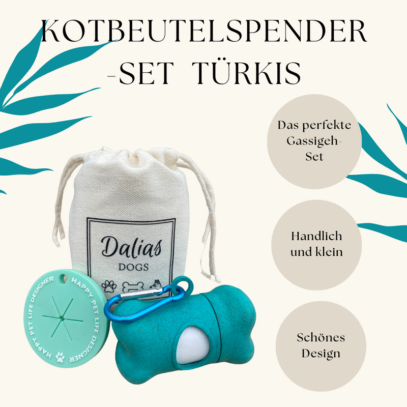Kotbeutelspender-Set Türkis