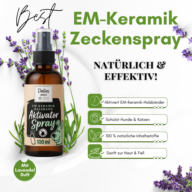 EM-Aktivator Spray - Zeckenspray + Booster-Spray für dein EM-Keramik-Halsband