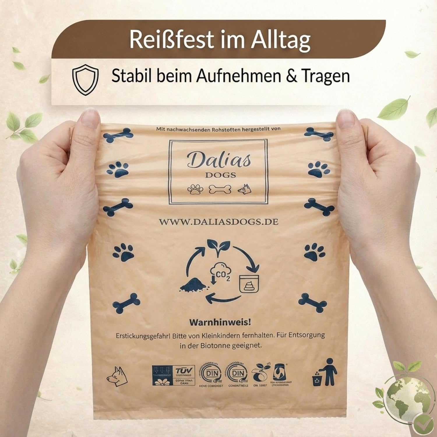 Dalias Dogs Hundekotbeutel biologisch abbaubar – 270 Stück (18 Rollen)