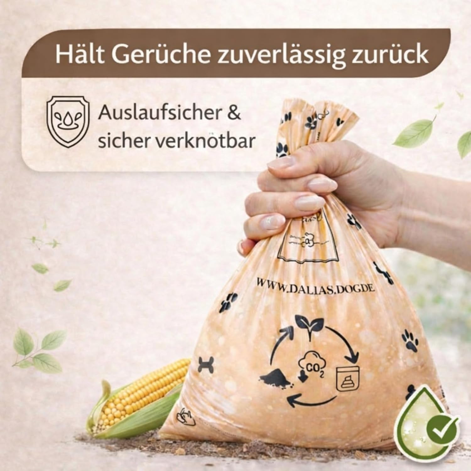 Dalias Dogs Hundekotbeutel biologisch abbaubar – 270 Stück (18 Rollen)